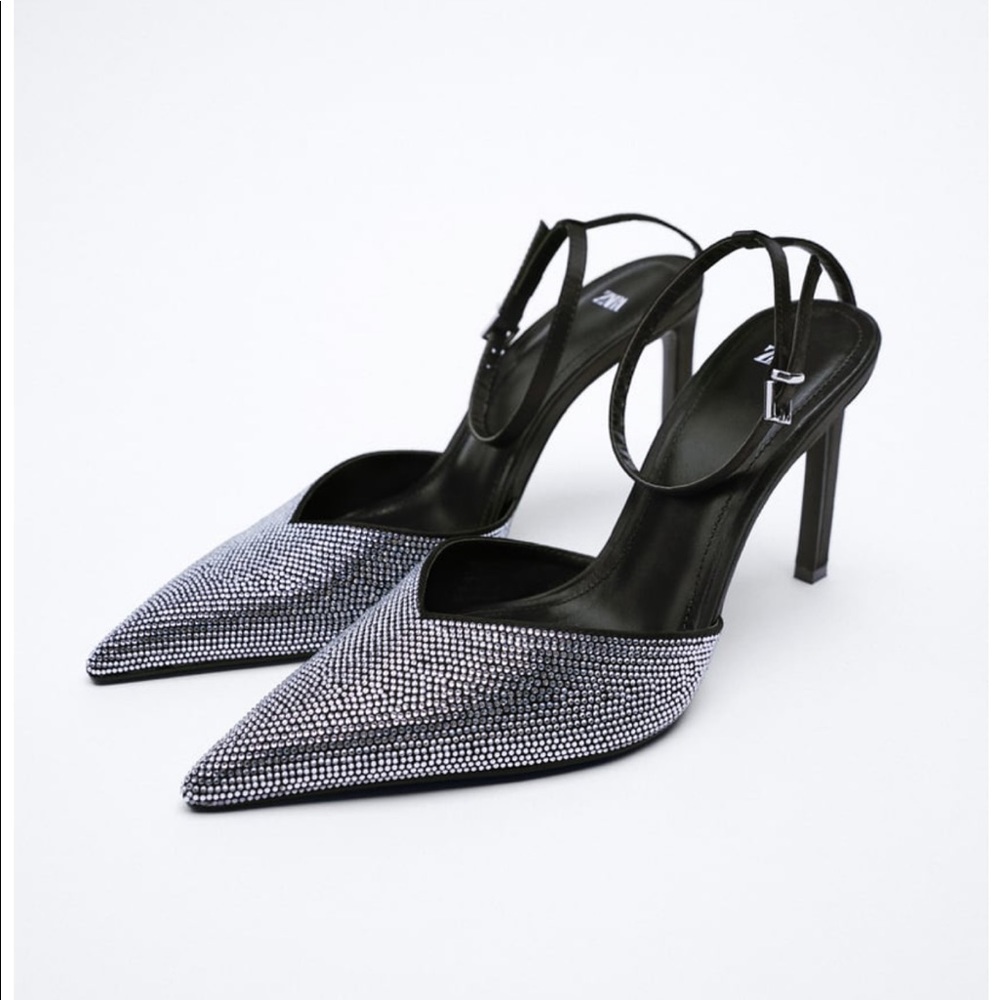 ZARA SPARKLY HIGH HEELED SHOES like PRADA